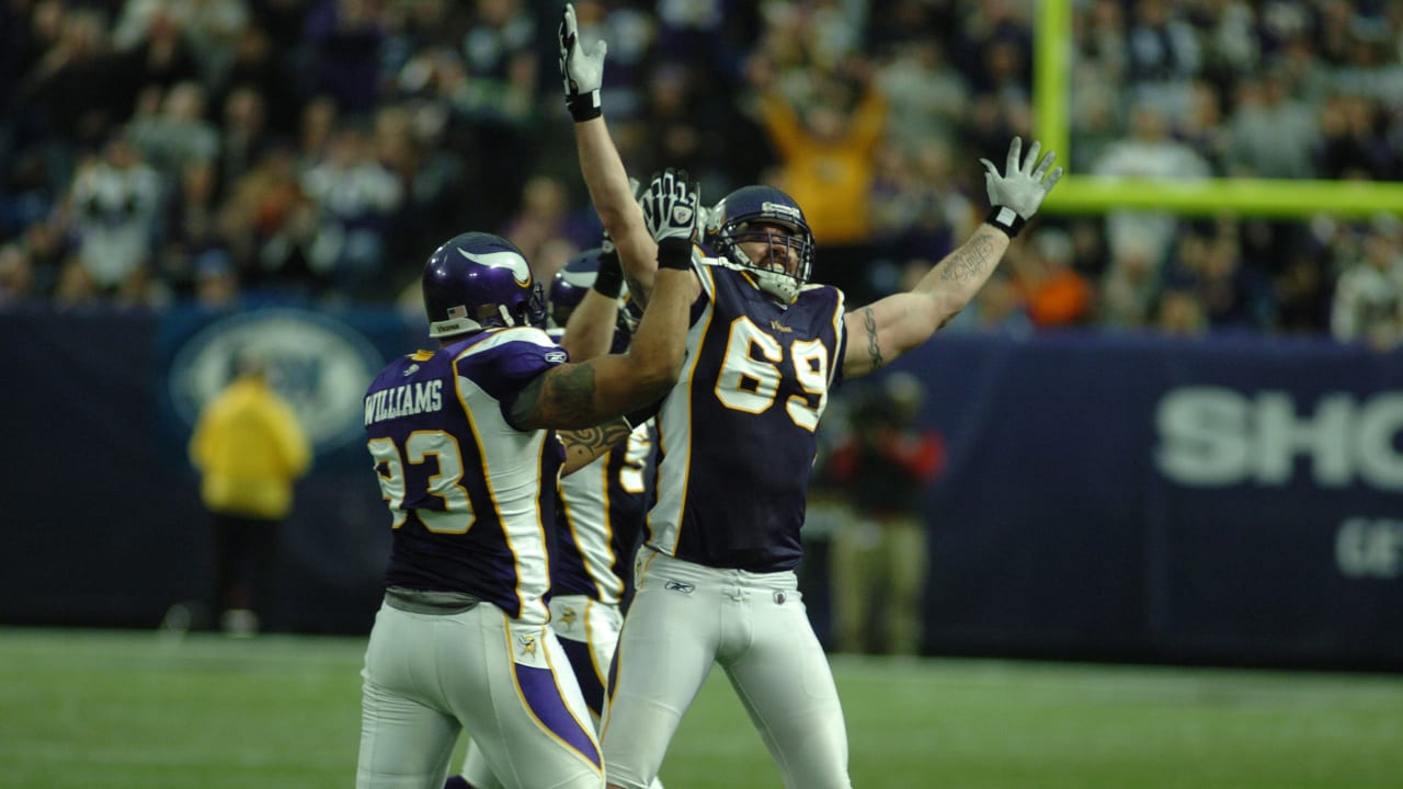 Minnesota Vikings defensive end Jared Allen (69) on the sideline