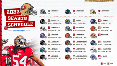 THE SAN FRANCISCO 49ERS 2023 REGULAR SEASON 19”x13” SCHEDULE