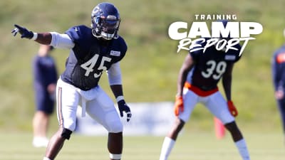 CHICAGO, IL - AUGUST 29: Chicago Bears linebacker Joel Iyiegbuniwe (45) Chicago  Bears tight end Elli