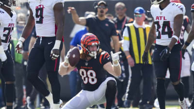 Cincinnati Bengals tight end Hayden Hurst (88) runs after making a catch  during an NFL football game against the Baltimore Ravens, Sunday, Jan. 8,  2023, in Cincinnati. (AP Photo/Jeff Dean Stock Photo - Alamy