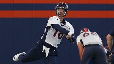 Only one possibility makes sense for Broncos white helmets