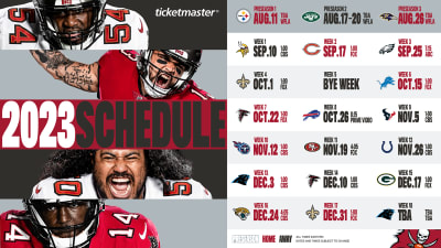 2023 Tampa Bay Buccaneers Full Schedule: Complete team schedule