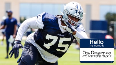 Dallas Cowboys defensive tackle Osa Odighizuwa (97) participates in drills  at the NFL football team's practice facility in Oxnard, Calif. Wednesday,  Aug. 3, 2022. (AP Photo/Ashley Landis Stock Photo - Alamy