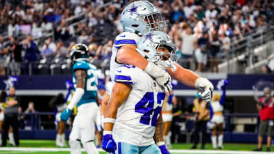 Dallas Cowboys linebacker Damone Clark (33) is seen during the first half  of an NFL football game against the Jacksonville Jaguars, Saturday, Aug.  12, 2023, in Arlington, Texas. Jacksonville won 28-23. (AP