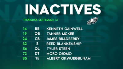 Eagles Injury Report: Kenneth Gainwell among starters who might