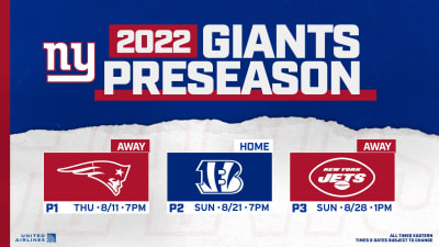 Giants, NBC 4 New York announce 2023 preseason schedule