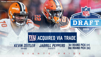 AP source: Cleveland Browns trading G Kevin Zeitler to NY Giants for DE  Olivier Vernon