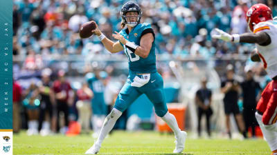 Jacksonville Jaguars quarterback Trevor Lawrence wears a Salute to Service  hoodie during pre-game warmups before an NFL football game against the  Kansas City Chiefs, Sunday, Nov. 13, 2022 in Kansas City, Mo. (