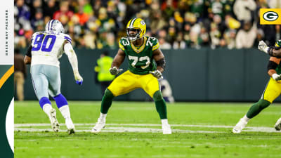 Green Bay Packers linebacker Krys Barnes pounces on Packers safety Dallin  Leavitt's forced fumble for 11-yard runback