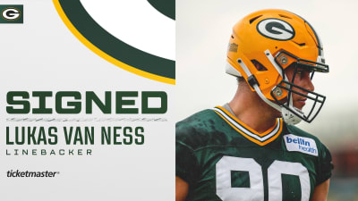 Packers Def Lineman LUKAS VAN NESS Signed Custom Replica Green Jersey AUTO  - BAS