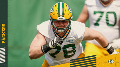 Green Bay Packers tackle/guard Cole Van Lanen (78) lines up