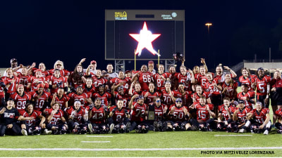 A local women's semi-pro football team demolishing opponents