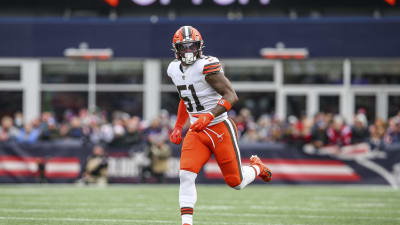 New England Patriots linebacker Mack Wilson Sr. (30) in action against the  Minnesota Vikings during the first half of an NFL football game Thursday,  Nov. 24, 2022 in Minneapolis. (AP Photo/Stacy Bengs