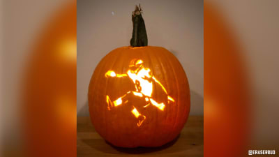 Make your own LA Rams-themed jack-o-lantern