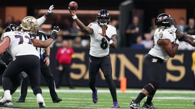 Ravens' Lamar Jackson gets heated with offensive line vs Saints: 'We're  gonna do that sometimes'