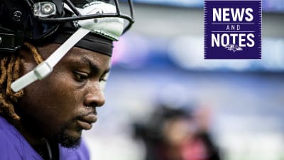 Baltimore Ravens running back Gus Edwards works out during the team's NFL  football training, Tuesday, June 15, 2021, in Owings Mills, Md. (AP  Photo/Julio Cortez Stock Photo - Alamy