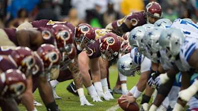 Washington Redskins vs. Dallas Cowboys. Fans support on NFL Game