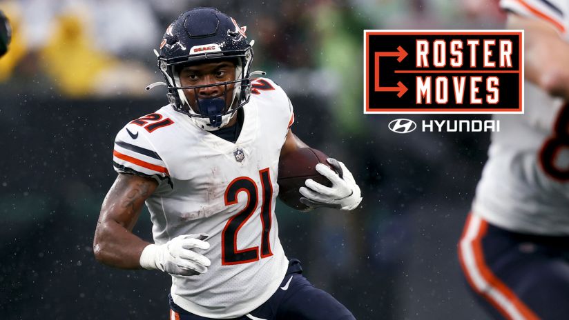 Chicago Bears wide receiver Dazz Newsome runs on the field during the  second half of a preseason NFL football game against the Kansas City  Chiefs, Saturday, Aug. 13, 2022, in Chicago. (AP