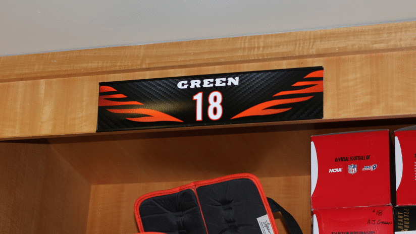 New nameplates are just one of the many changes the Bengals will see next week in their work space.