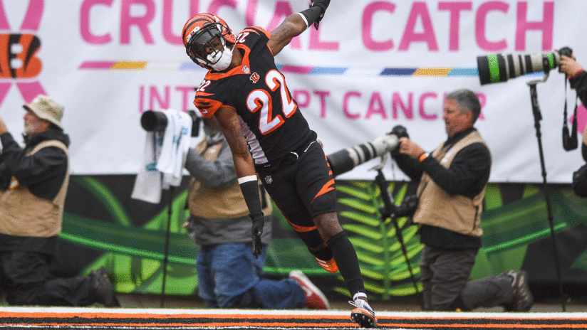Cincinnati Bengals cornerback William Jackson (22) celebrates during an NFL football game against the Pittsburgh Steelers, Sunday, Oct. 14, 2018 in Cincinnati. (NFL Photos via AP)