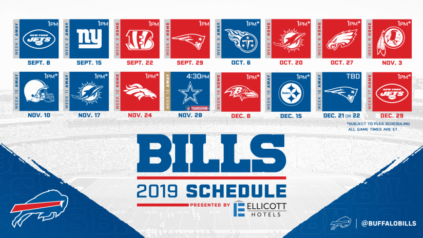 Bills 2019 regular season schedule