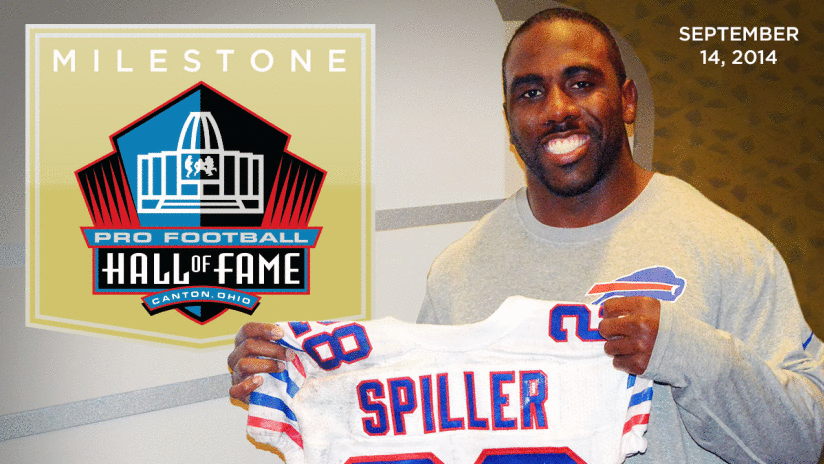 C.J. Spiller's jersey displayed in the Hall of Fame