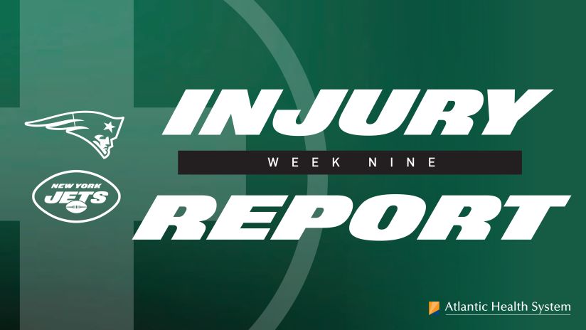 Jets Injury Report Week 9 Vs Patriots Saturday