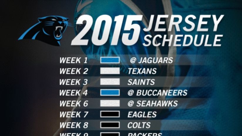 Panthers jersey schedule 2015
