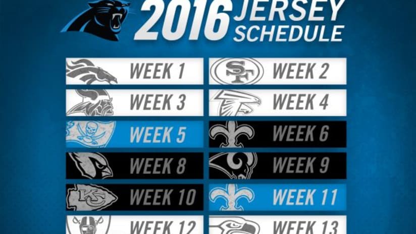 panthers jersey schedule 2016