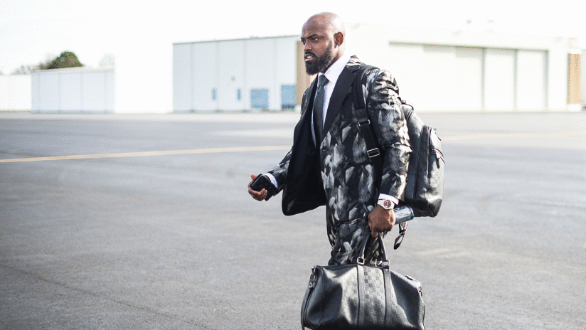 View photos of the Panthers as they travel to New Orleans for their game against the Saints.
