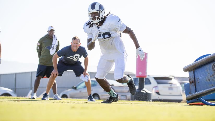 Linebacker (58) Cory Littleton of the Los Angeles Rams practices, Thursday, October 17, 2019, in Thousand Oaks, CA. (Jeff Lewis/Rams)