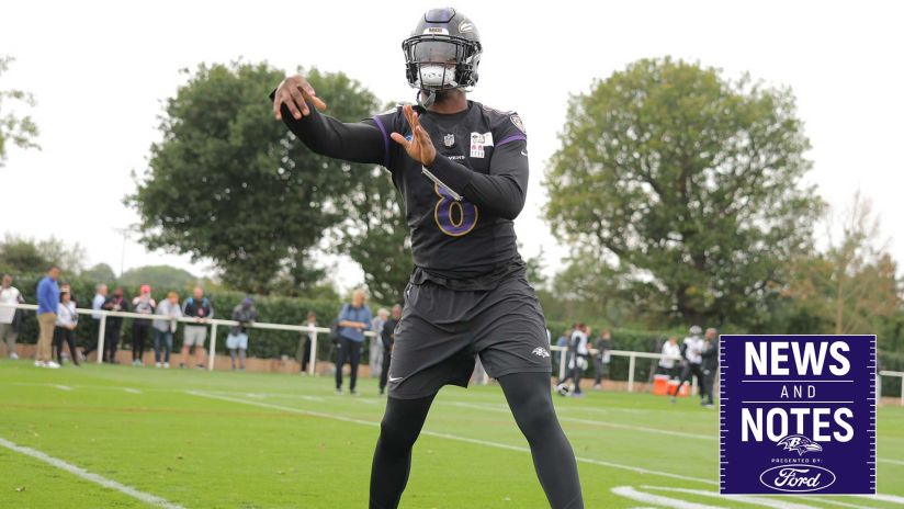 Quarterback Lamar Jackson lasers pinpoint touchdown pass to wide receiver  Odell Beckham Jr. at Baltimore Ravens training camp