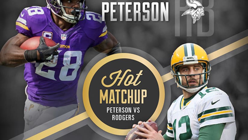 Hot Matchup Adrian Peterson Vs Aaron Rodgers