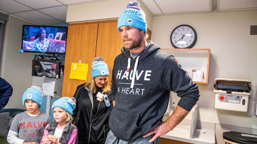 greg olsen blue beanie