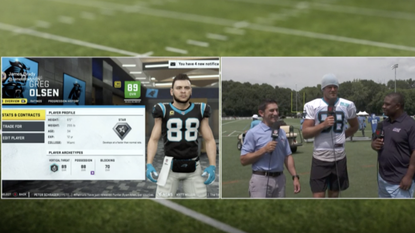 Greg Olsen tells story on why his Madden player doesn't look like him
