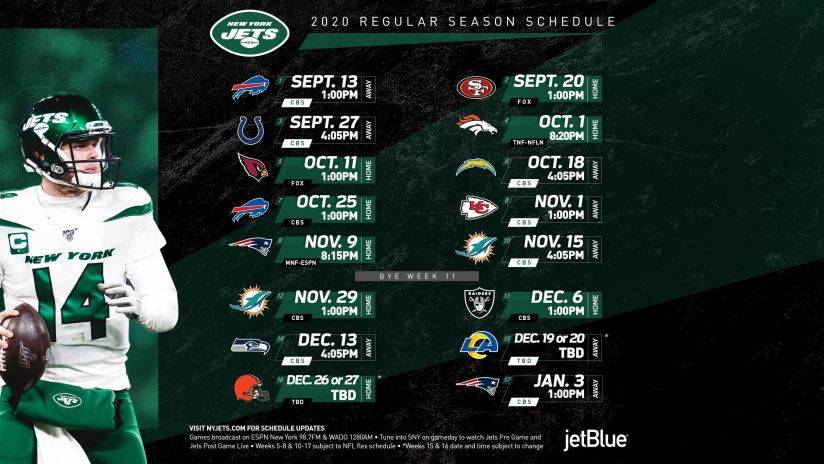 2020 New York Jets Schedule: Complete 