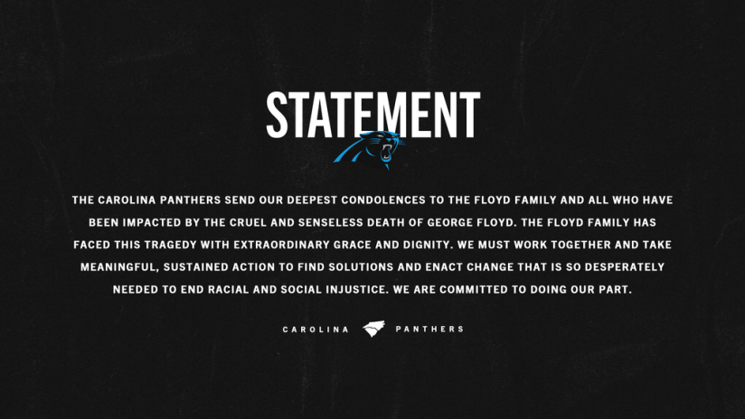 Carolina Panthers Statement On George Floyd