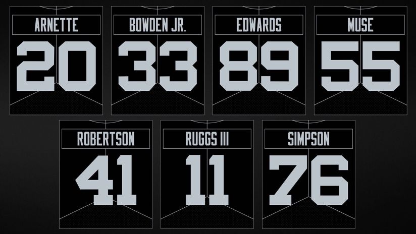 raiders jersey numbers