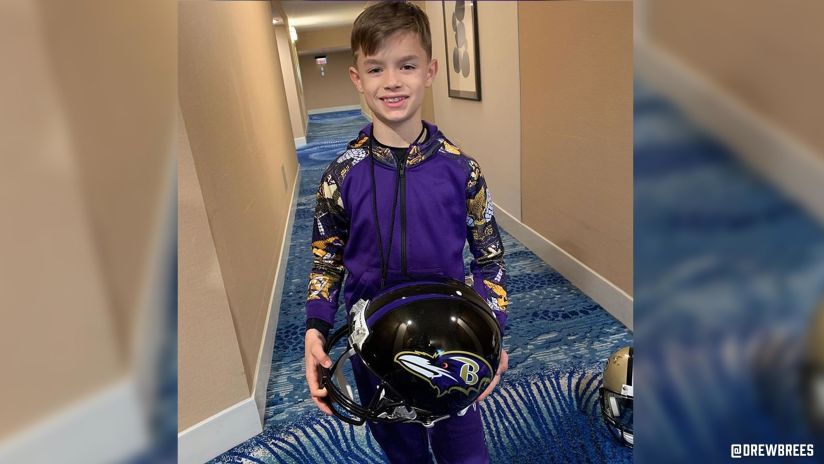 Drew Brees Kids Today - Lamar Jackson Meets A Big Fan Drew Brees Son