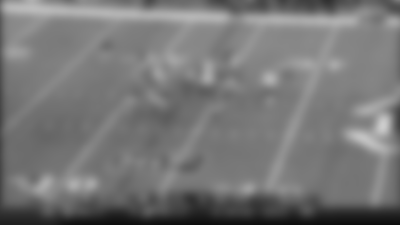 Shawn Williams greets Perriman at handoff for huge third-down stop