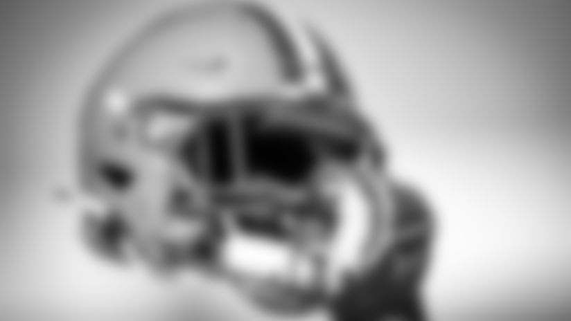 A helmet during practice on October 4, 2019