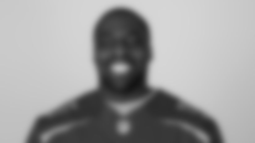 TAMPA, FL - NOVEMBER 21, 2019 - Defensive End Sam Acho #96 of the Tampa Bay Buccaneers headshot taken at AdventHealth Training Center. Photo By Kyle Zedaker/Tampa Bay Buccaneers