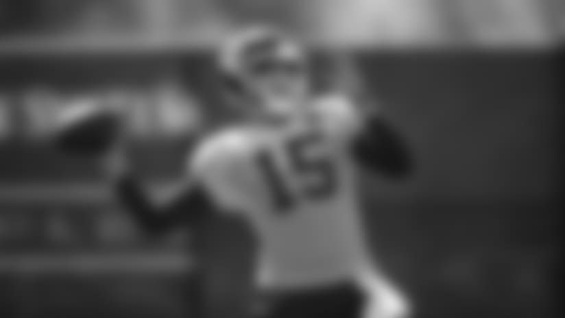 Kansas City Chiefs quarterback Patrick Mahomes (15) during practice on 9/19/18
