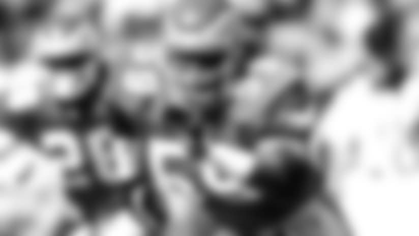 Philadelphia Eagles linebacker Seth Joyner during the Eagles 13-6 loss to the New Orleans Saint on October 13, 1991 at Veterans Stadium in Philadelphia, Pennsylvania. Philadelphia Eagles - 1991 Season File Photos (AP Photo/NFL Photos)