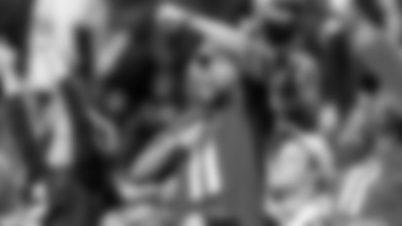 Fan cheer during the game between the Atlanta Falcons and the Carolina Panthers at Mercedes-Benz Stadium in Atlanta, GA, on Sunday December 8, 2019. (Photo by Kara Durrette/Atlanta Falcons)