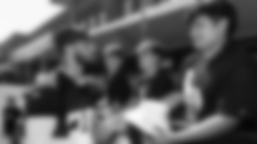 During AT&T Training Camp, the Atlanta Falcons hosted various high school boys' tackle and girls' flag football teams, local youth groups and other special individuals for a unique VIP camp experience. The attendees watched practice in an exclusive area, received Atlanta Falcons swag and had an autograph session with Atlanta Falcons players.