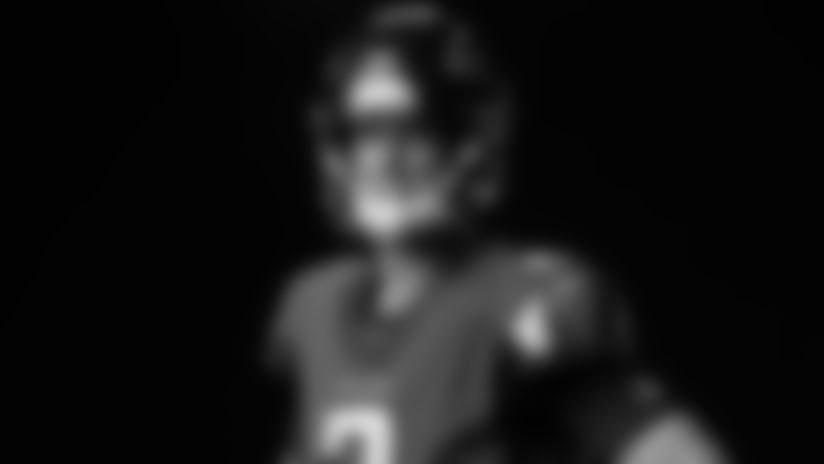 Matt Ryan #2, poses for a portrait during Media Day 2019, at the Atlanta Falcons Training Facility, in Flowery Branch, Georgia.