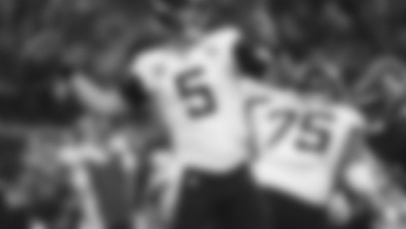 Jacksonville Jaguars quarterback Blake Bortles (5) throws against the Houston Texans during the first half of an NFL football game, Sunday, Dec. 30, 2018, in Houston. (AP Photo/Eric Christian Smith)