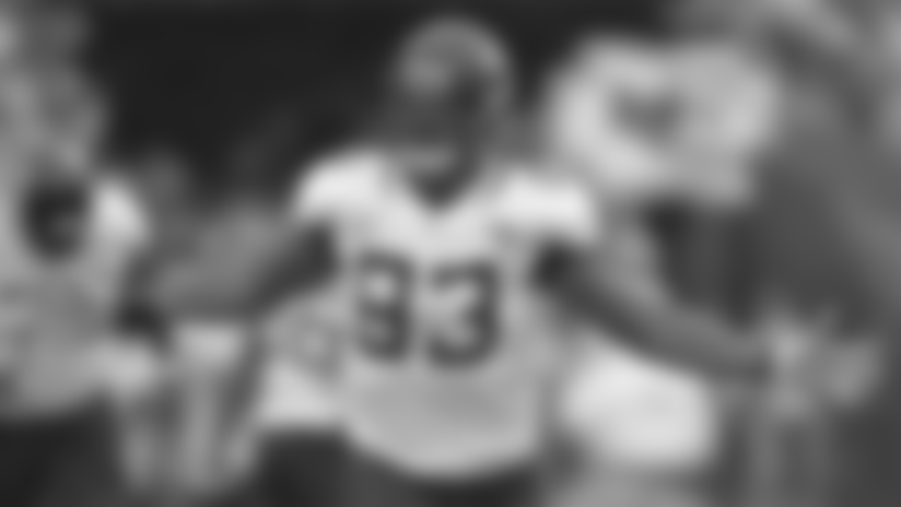 Jacksonville Jaguars defensive end Calais Campbell (93) enters the field before kick-off against the Kansas City Chiefs in an NFL game Sunday, October 7, 2018 in Kansas City, Mo. (Rick Wilson via AP)
