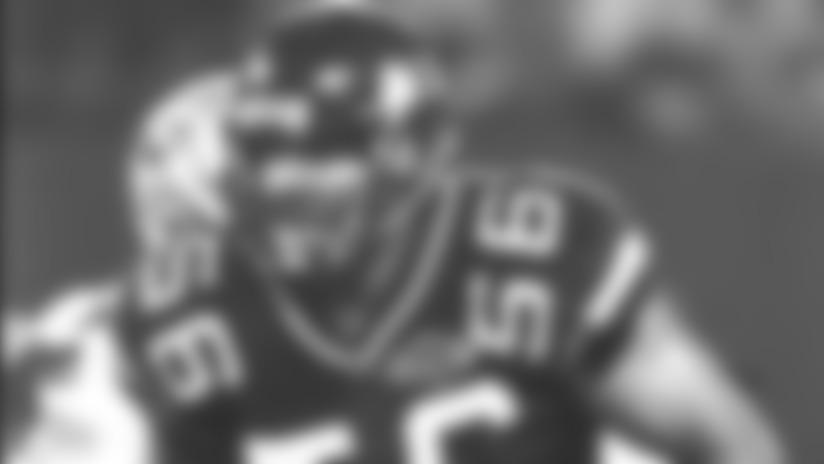 Defensive end Jeff Lageman returns an interception during the Jets 45-7 Sunday Night win over the New England Patriots on September 26, 1993 at the Meadowlands. Defense..